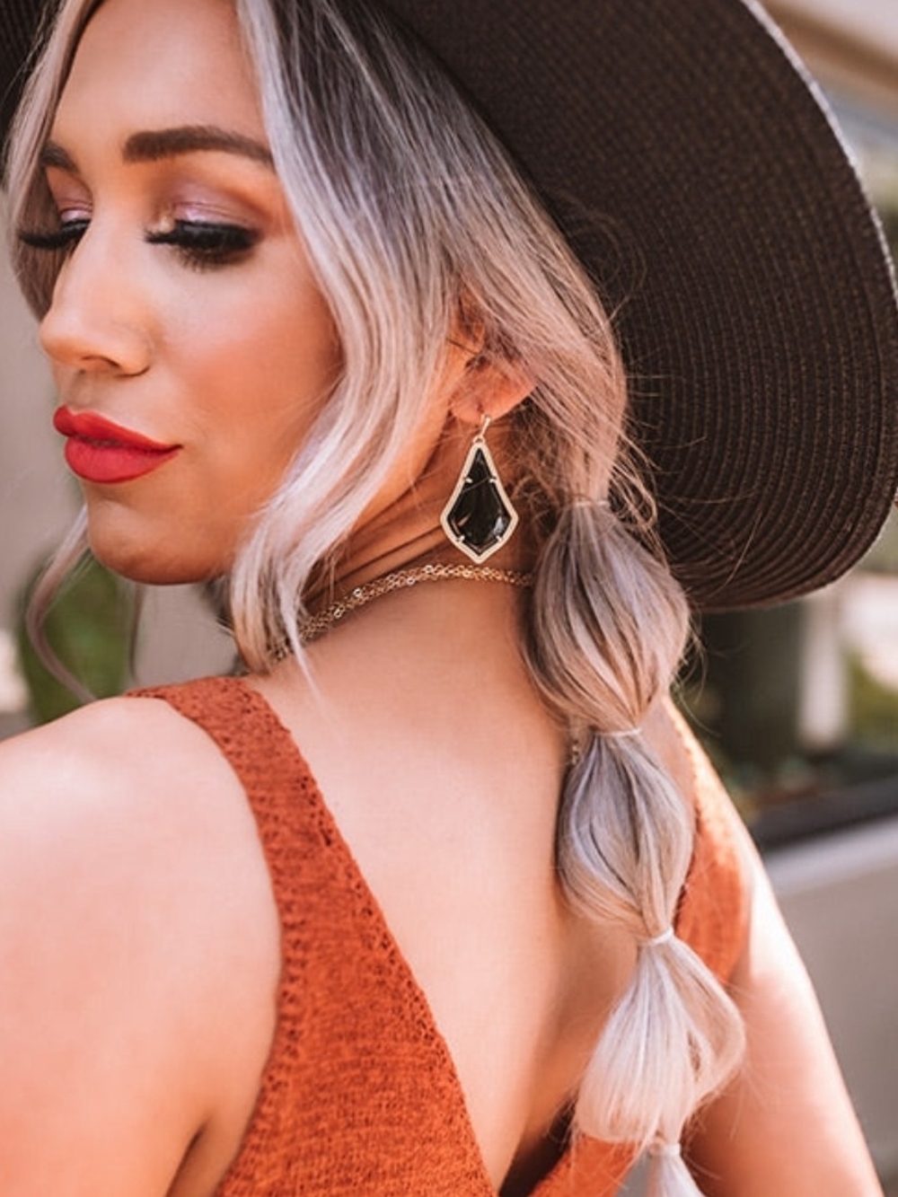 Kendra Scott Galaxy Matte & Gunmetal Alex Drop Earrings - Picture 5 of 5